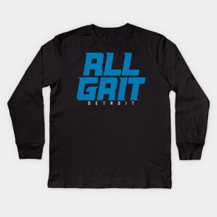 All Grit - Detroit Football Kids Long Sleeve T-Shirt